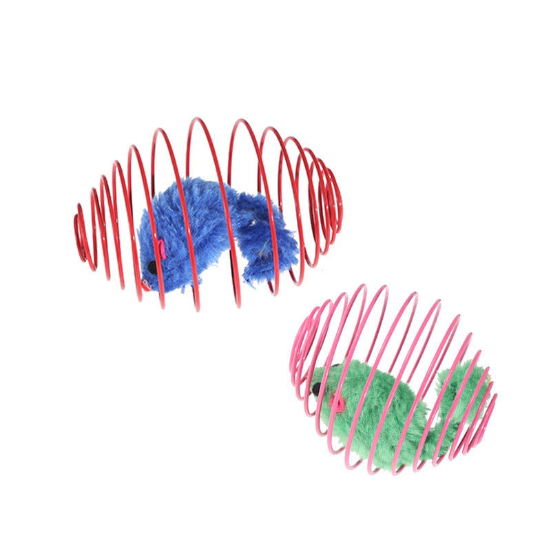 Yiwu Haqi Katzenspielzeug Federkäfig Maus und Katze interaktives Spielzeug