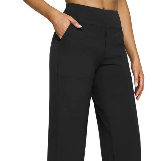 Laaxiv™ “LuxeFlow” High-Waist Knit Trousers