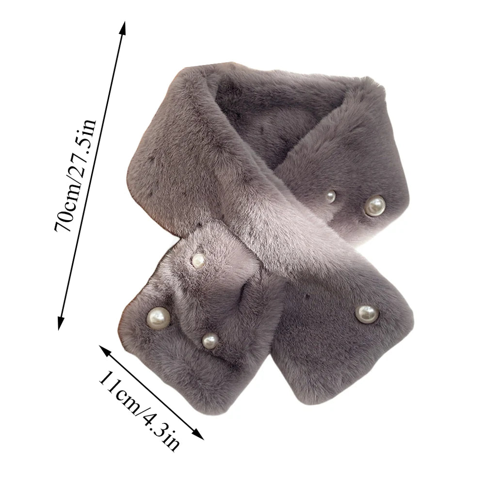 VelvetPearl™ Premium-Schal aus Kunstpelz mit gekreuztem Halsausschnitt